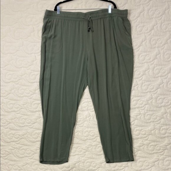 Penningtons Green Pants High Rise Relaxed Fit - Picture 1 of 10